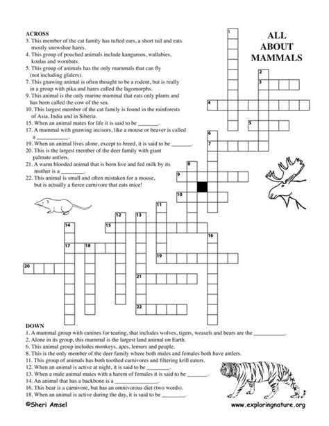 gnawing mammal crossword puzzle.